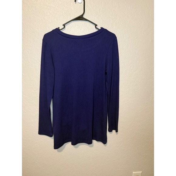 Womens Long Sleeve Top w/ Knot Front Detail - Casual Elegant - Picture 2 of 3